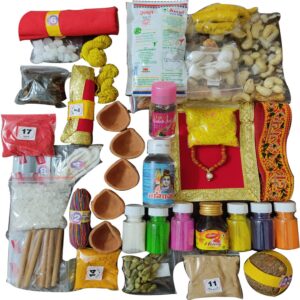 Premium Puja Samagri - (Pack of 50 Puja Items)